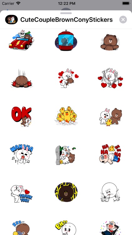 Cute Couple Brown Cony Sticker screenshot-3