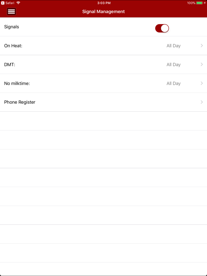 Lely T4C InHerd - Signals