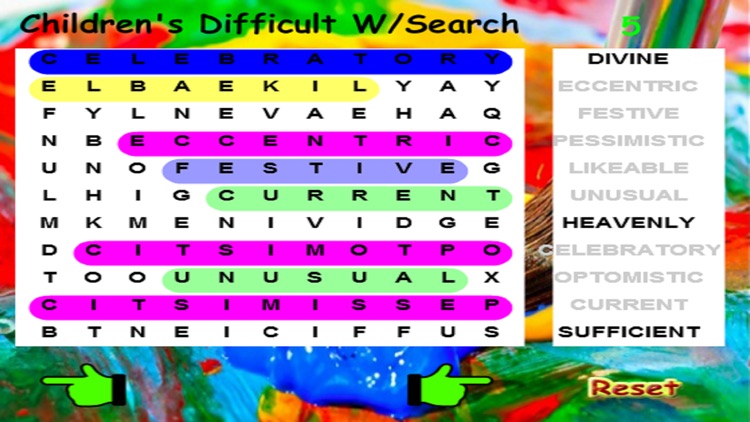 Kids Difficult Word Search