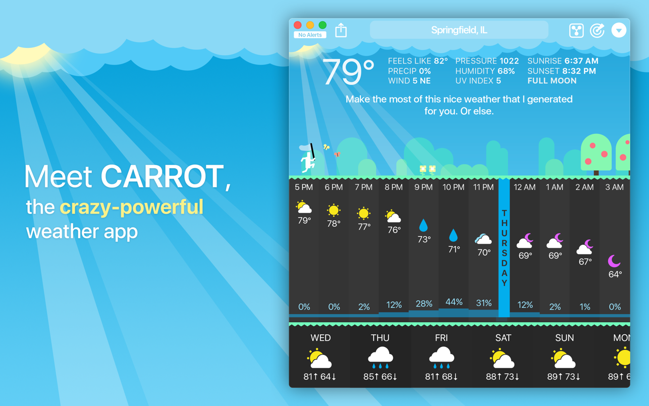 CARROT Weather for Mac 4.15.16 破解版 会说话的天气预报软件