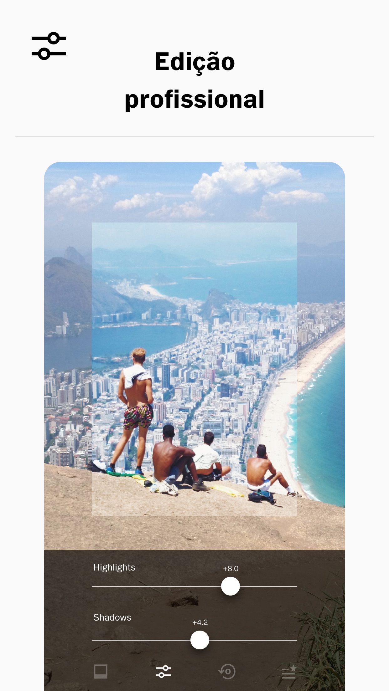 Screenshot do app VSCO: Editor de Fotos e Vídeos