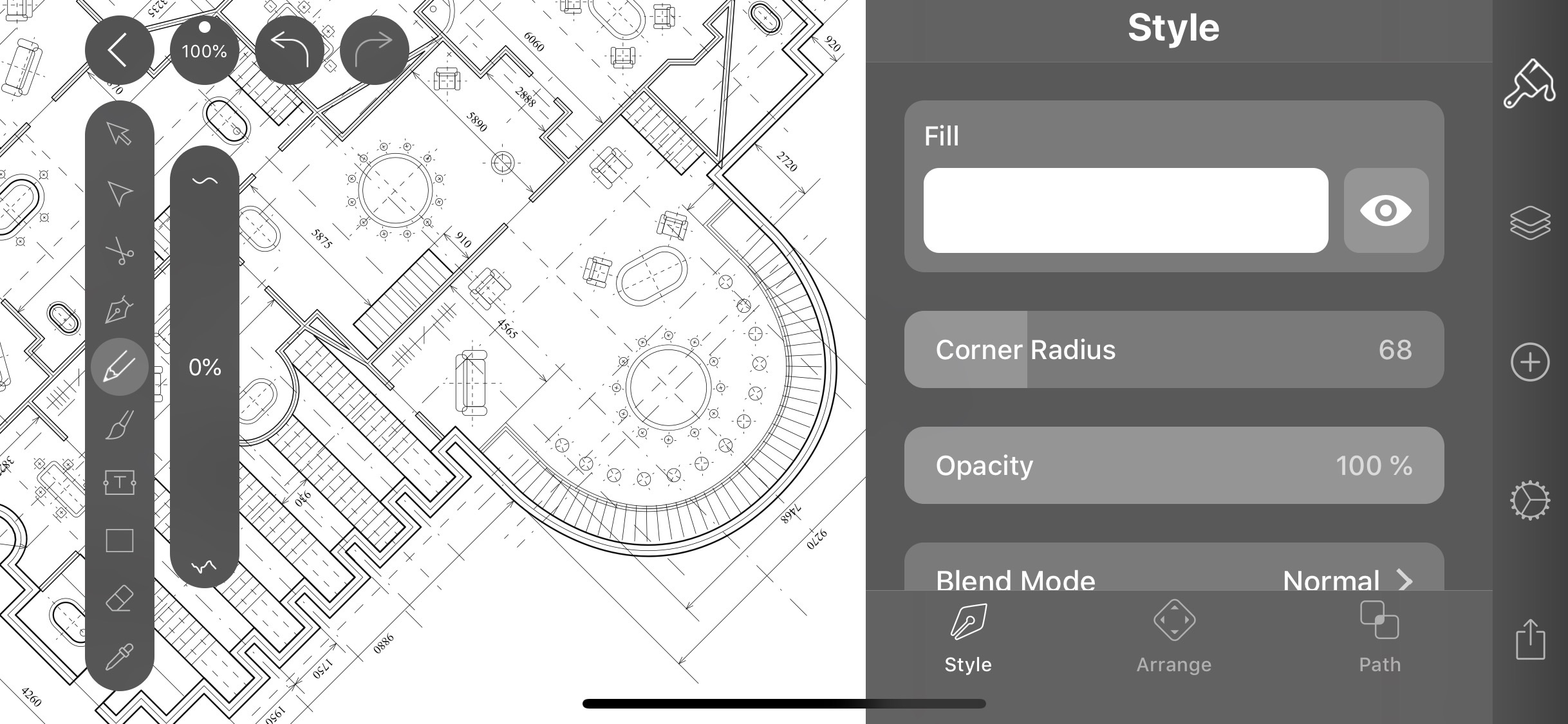 Screenshot do app Vectornator X - Vector Art