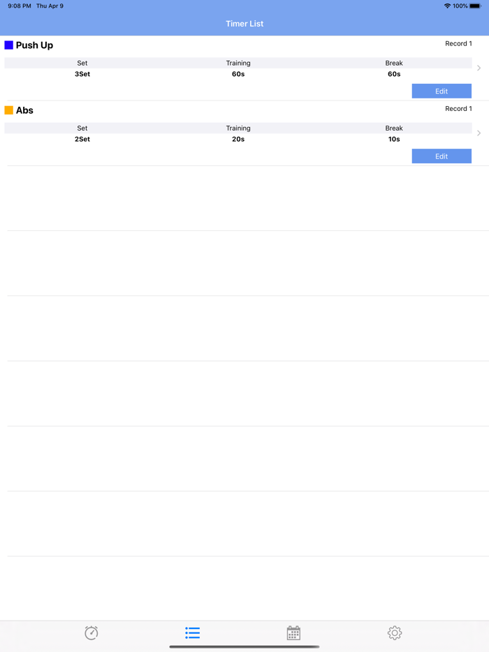 Interval Timer Calendar