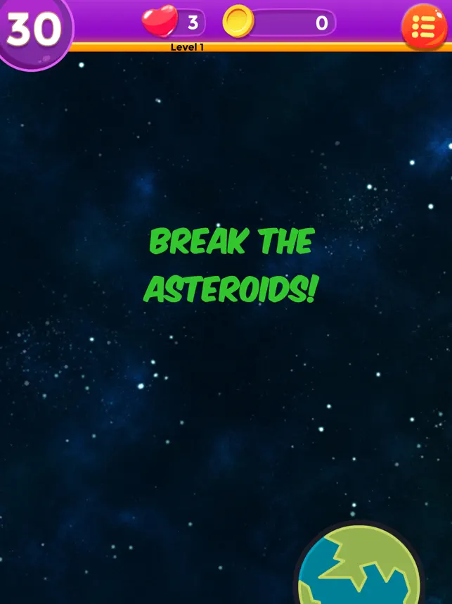Asteroids Crush, game for IOS