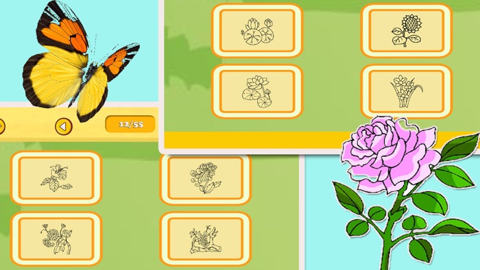 花园和麦田里花朵的动画绘本馆 - 花卉涂鸦的画画板二统一版