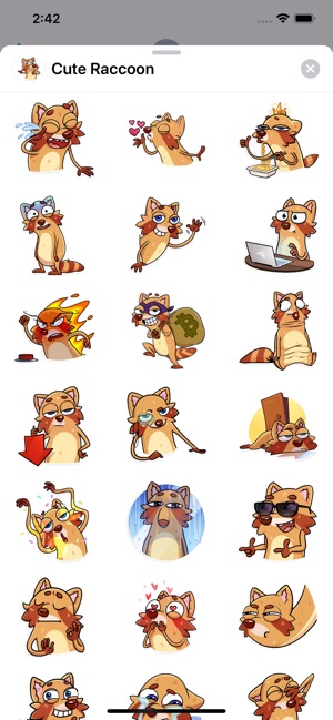 Cute Raccoon Sticker Pack