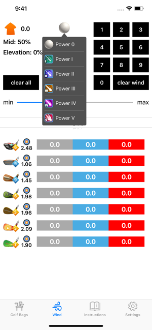 Golf Clash Wind Chart