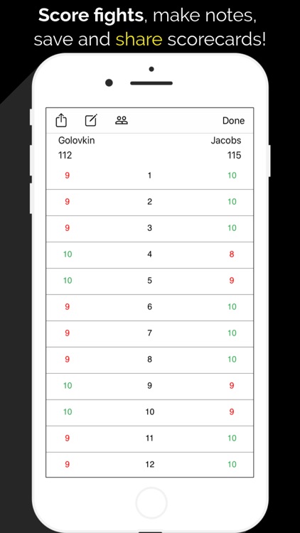 Fight Score (Boxing Scorecard)