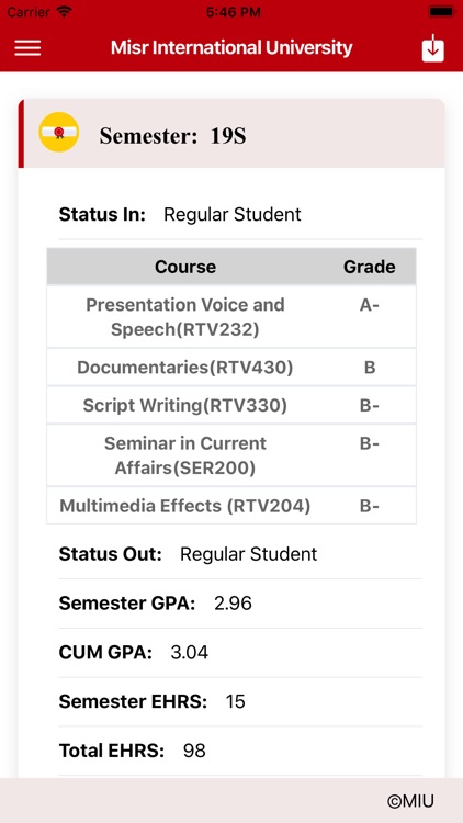 MIU Student Portal