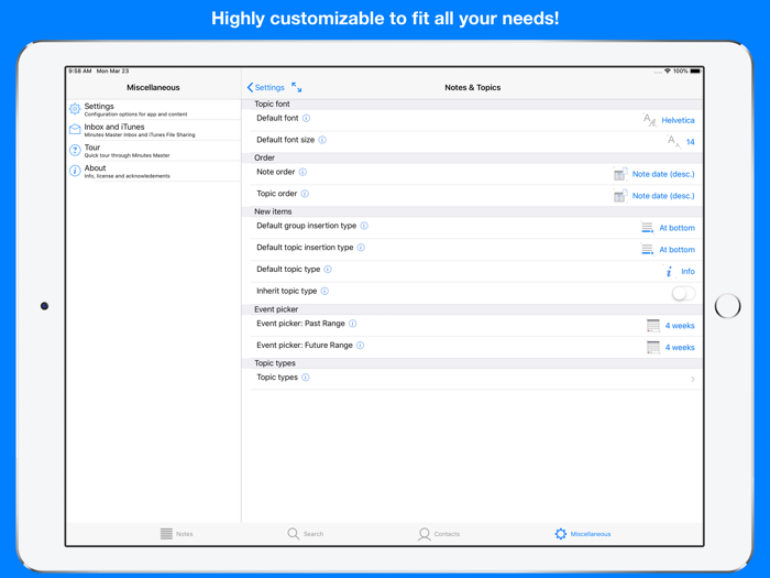 Minutes Master - Notes  more