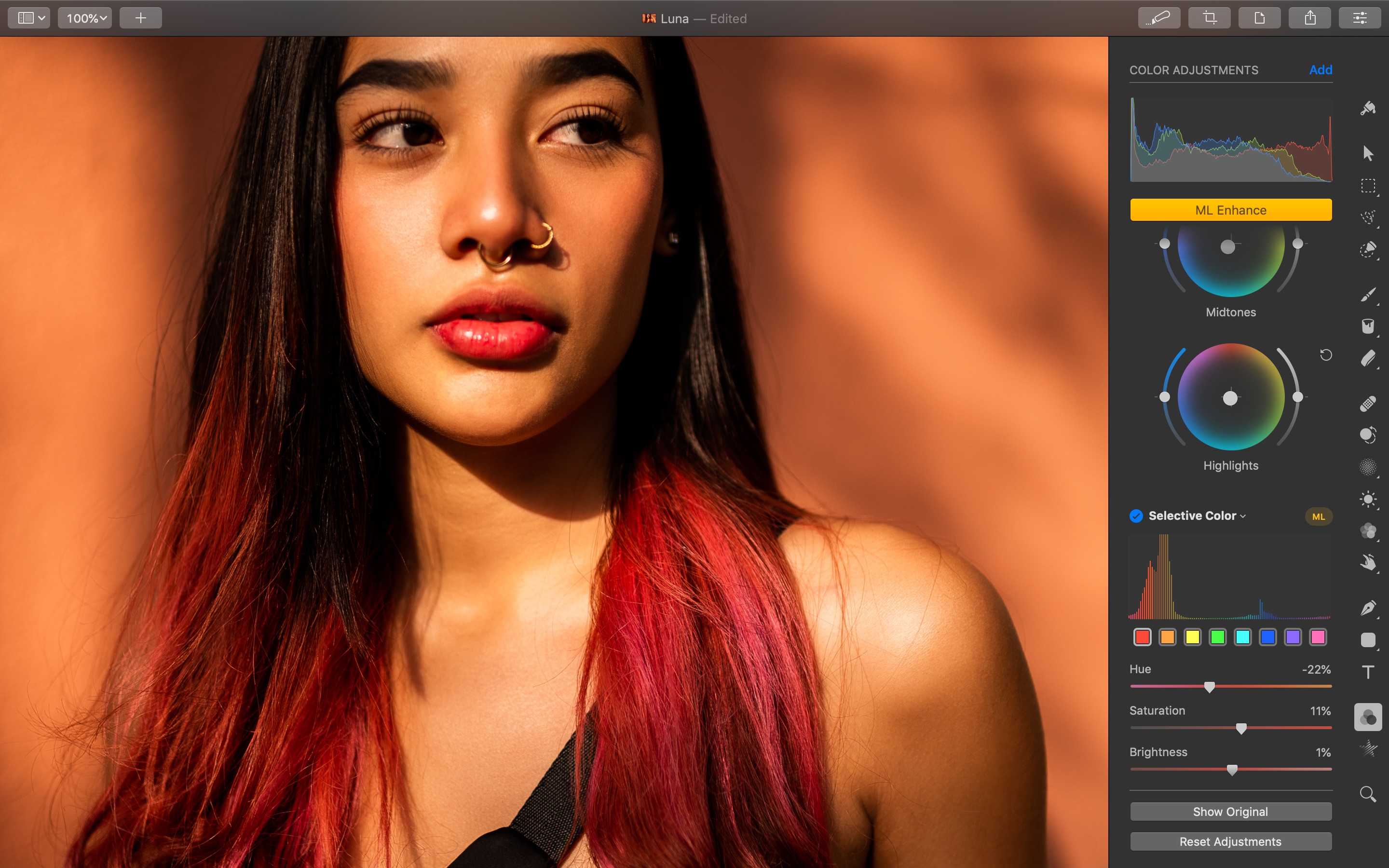 Screenshot do app Pixelmator Pro