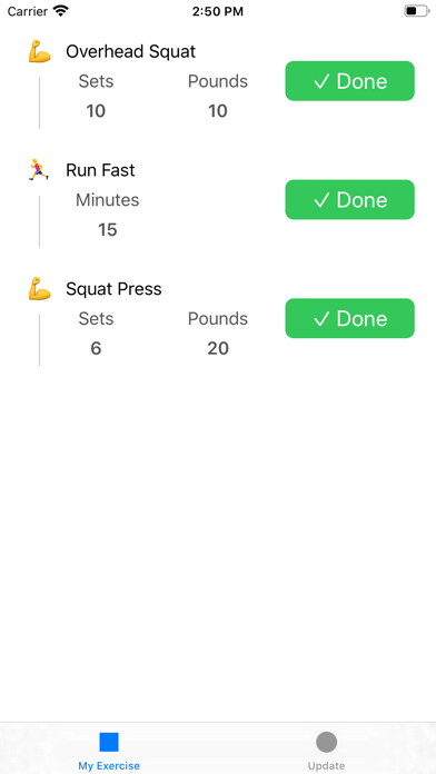 My Exercise List screenshot 1