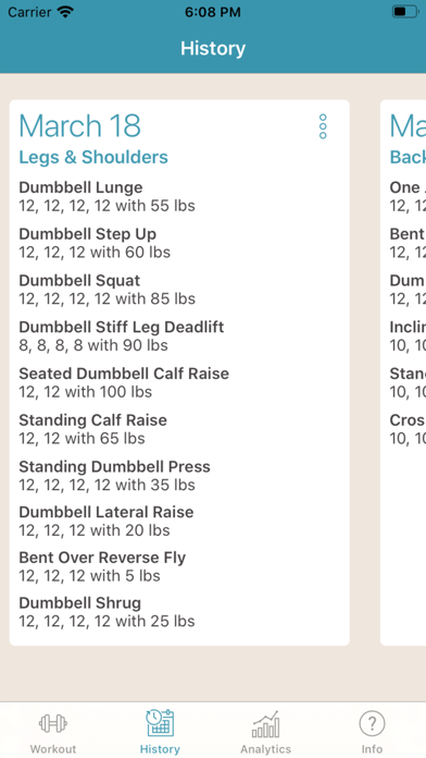 Dumbbell Split Workout screenshot 3