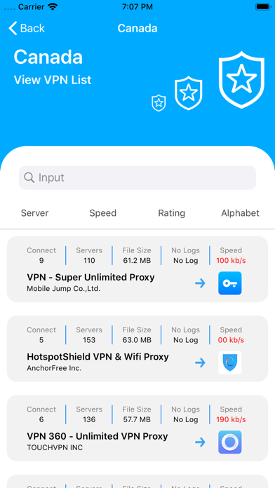 Super VPN Rank List screenshot 4