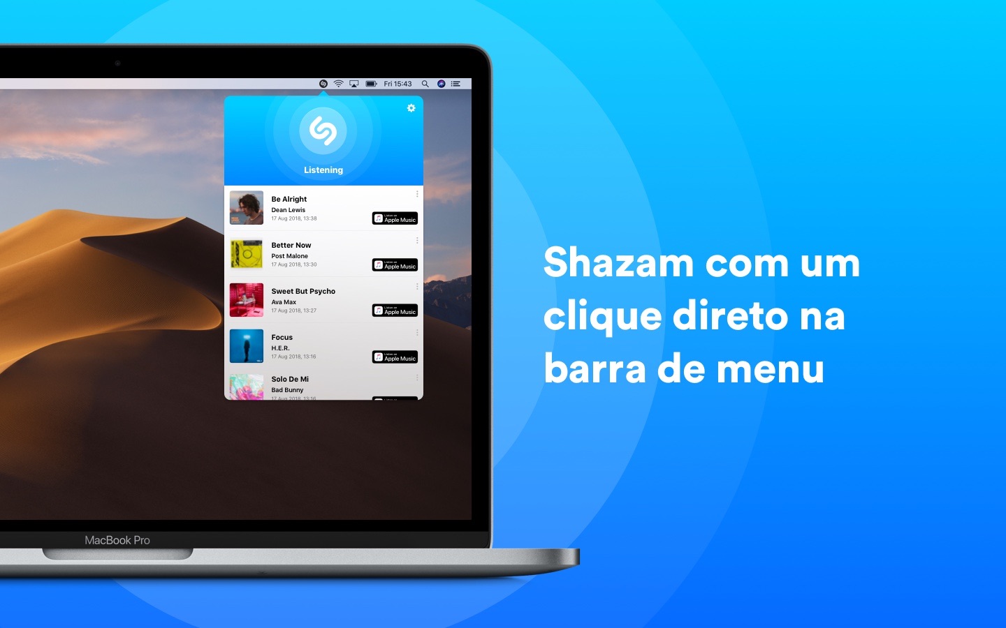 Screenshot do app Shazam