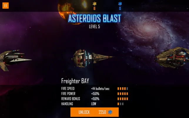 Asteroids Blast, game for IOS