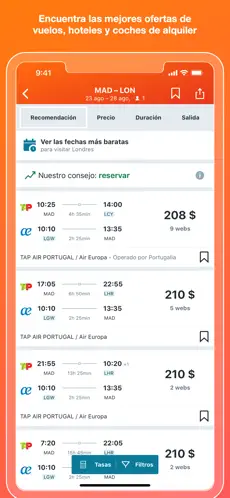 Screenshot 1 KAYAK Vuelos, Hoteles, Coches iphone