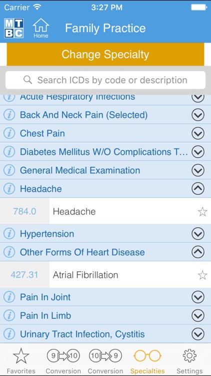 MTBC ICD 9-10