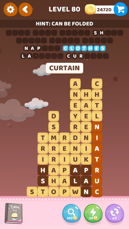 Stack Cookies Word Puzzle Game