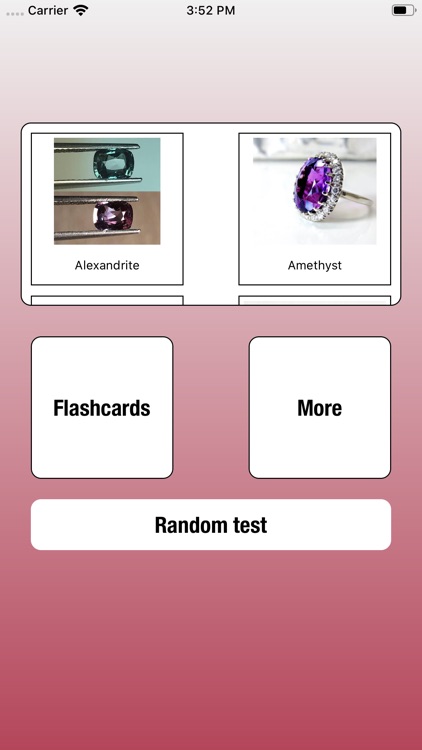 Gemstone flashcard quiz