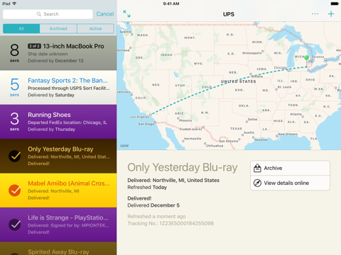 Deliveries: a package tracker screenshot 3