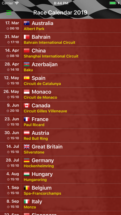 Race Calendar 2019 screenshot 3