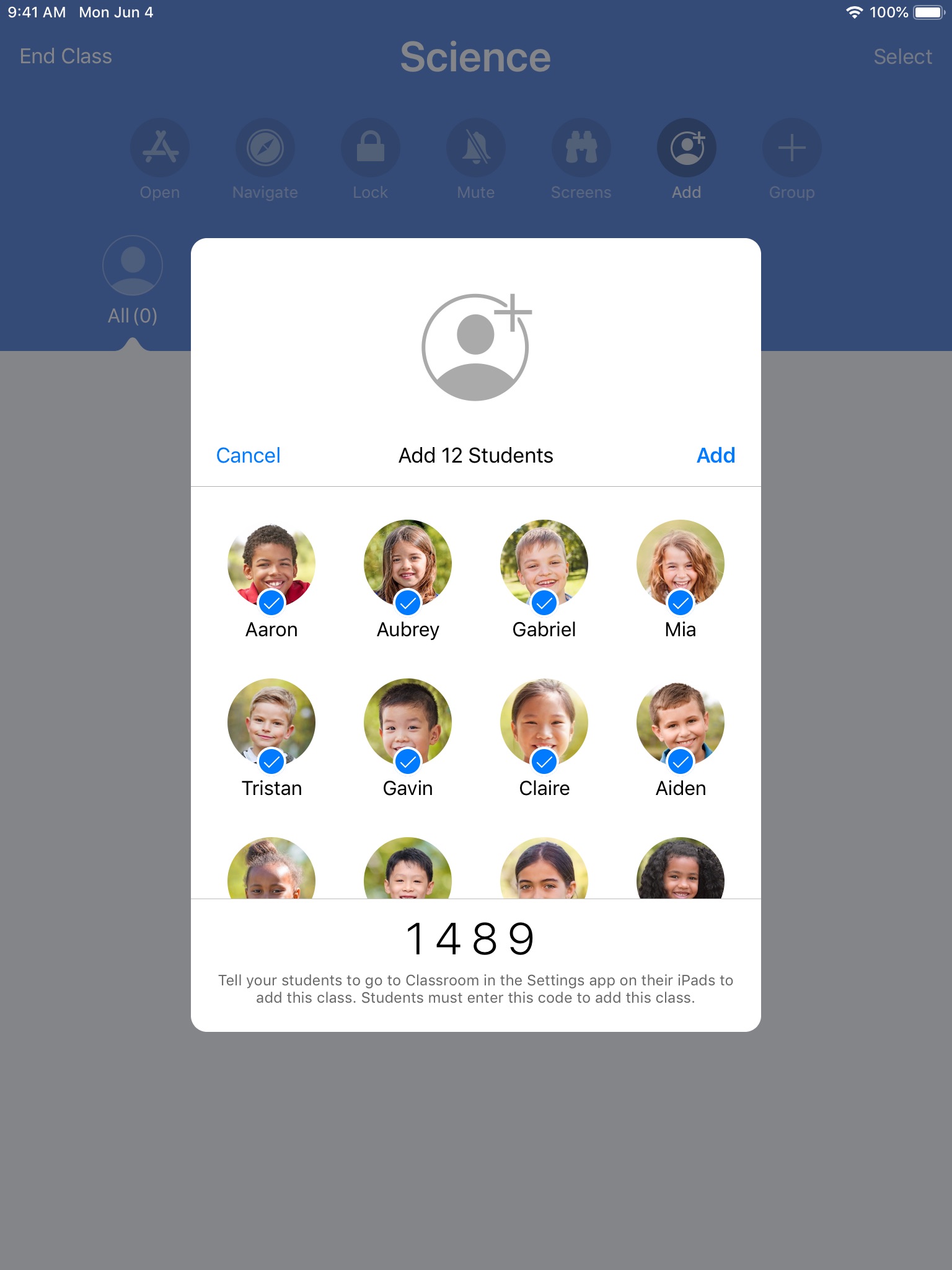 Screenshot do app Sala de Aula
