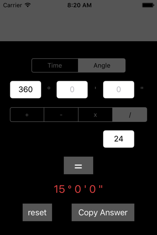 calculator for time & angle screenshot 2