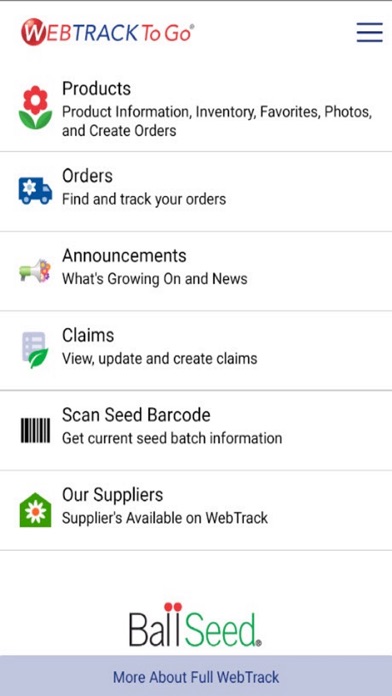 Ball Seed WebTrack To Go IPhone App