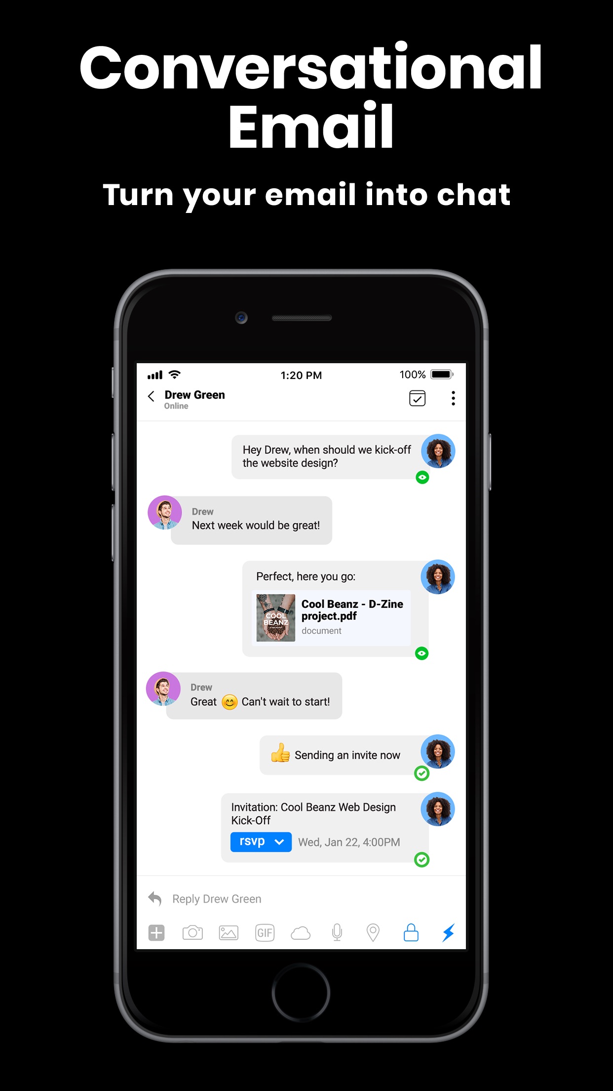 Screenshot do app Spike - Email, Chat, Notes