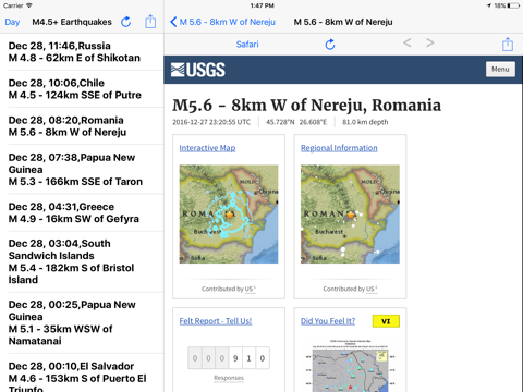 Earthquake M4.5+ screenshot 2