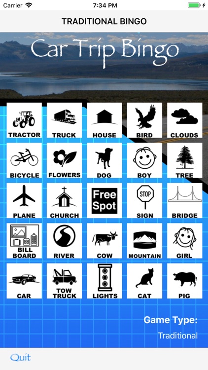 Car Trip Bingo