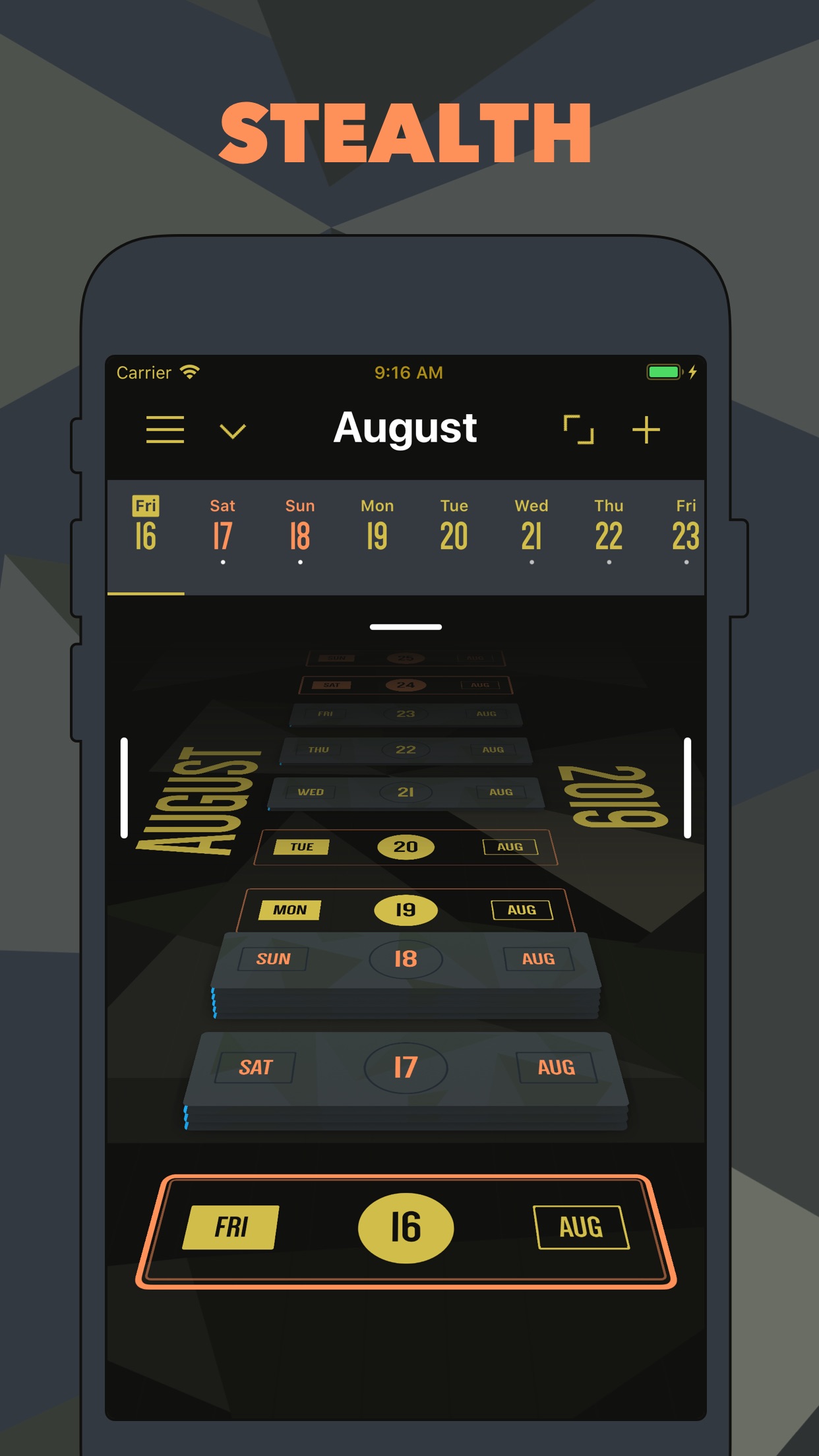Screenshot do app Vantage Calendar