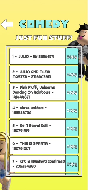 music codes for roblox on dance off