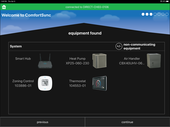 Screenshot #5 pour Comfort Sync® Dealer Setup