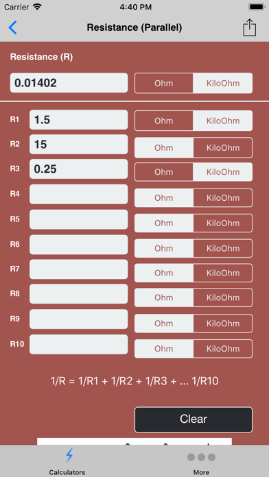 How to cancel & delete Electrical Parallel Calculator from iphone & ipad 2