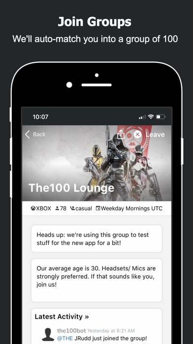 How to cancel & delete The100.io Destiny 2 Groups from iphone & ipad 3