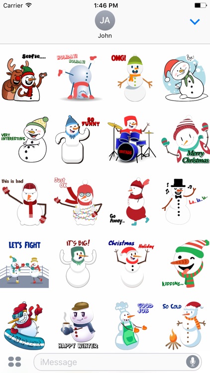 Funny Snowman Stickers