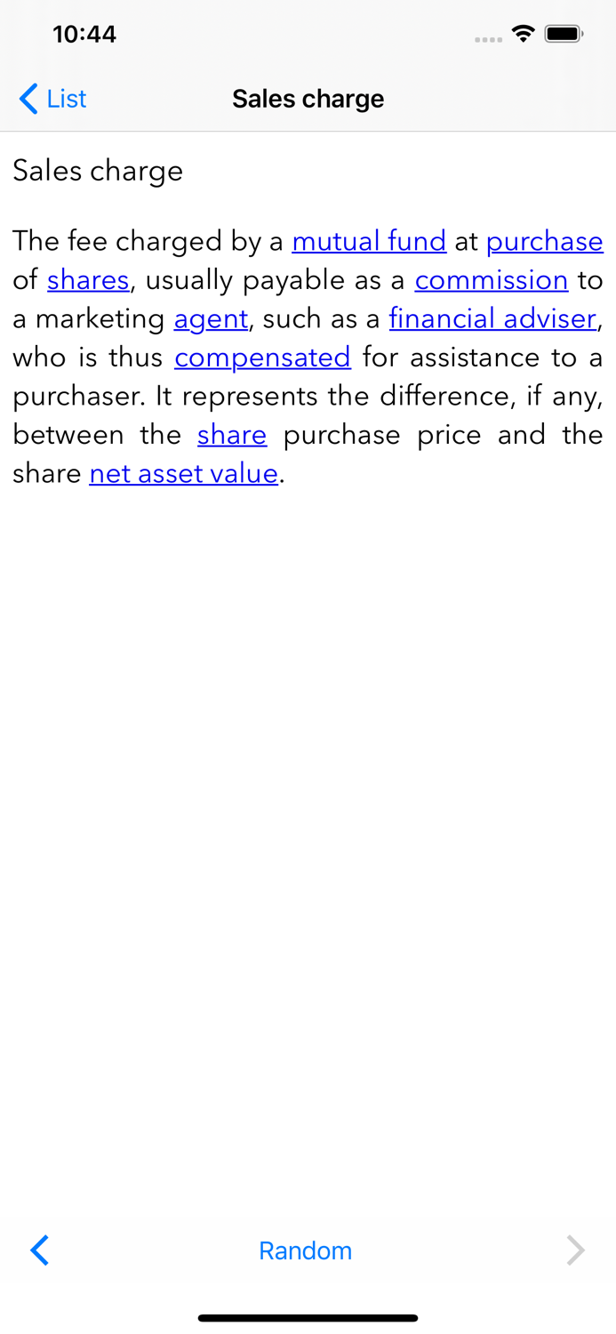 Harveys Financial Glossary