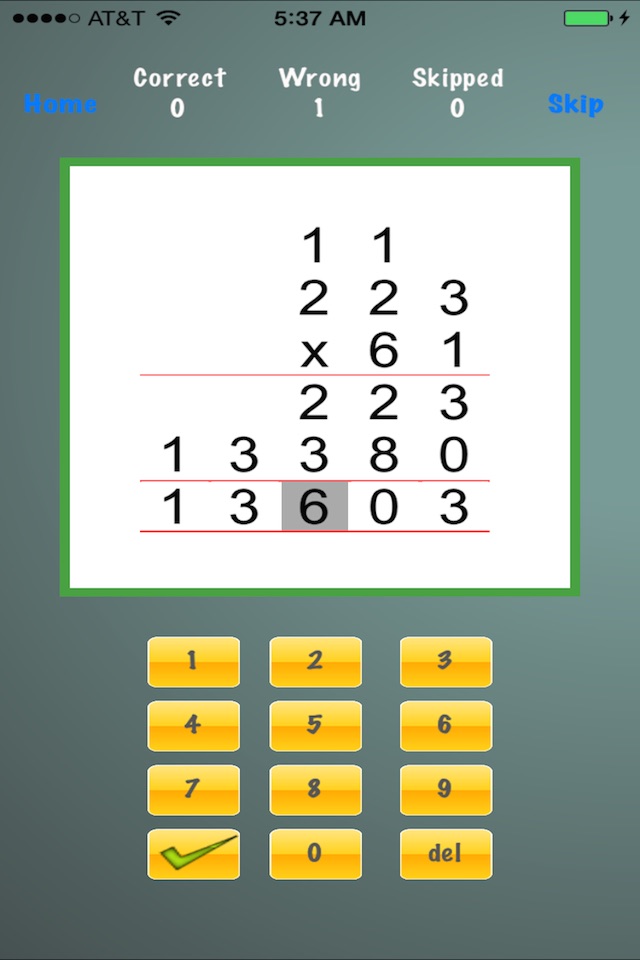 Drill Long Multiplication screenshot 3