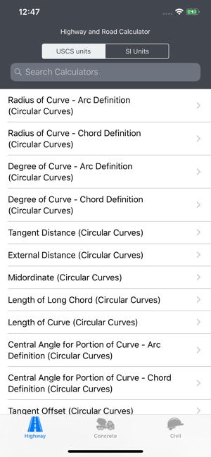 Highways & Roadwork Calculator