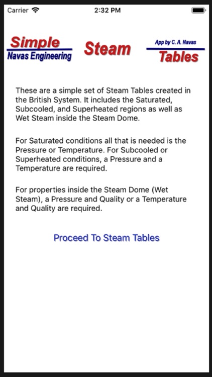 Simple Steam Tables