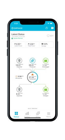 Enphase Enlighten app screenshot