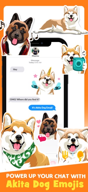 Akita Dog Cool Emojis Stickers(圖3)-速報App