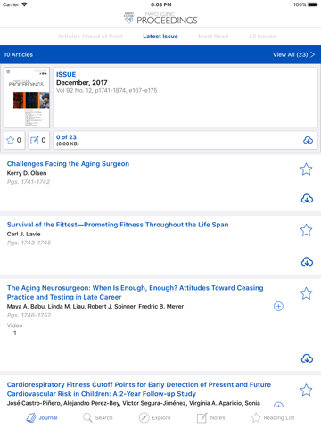 Mayo Clinic Proceedings screenshot 2