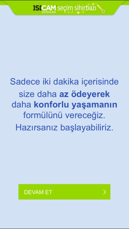 Isıcam Seçim Sihirbazı