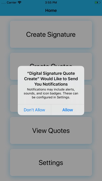 Digital Signature/Quote Create