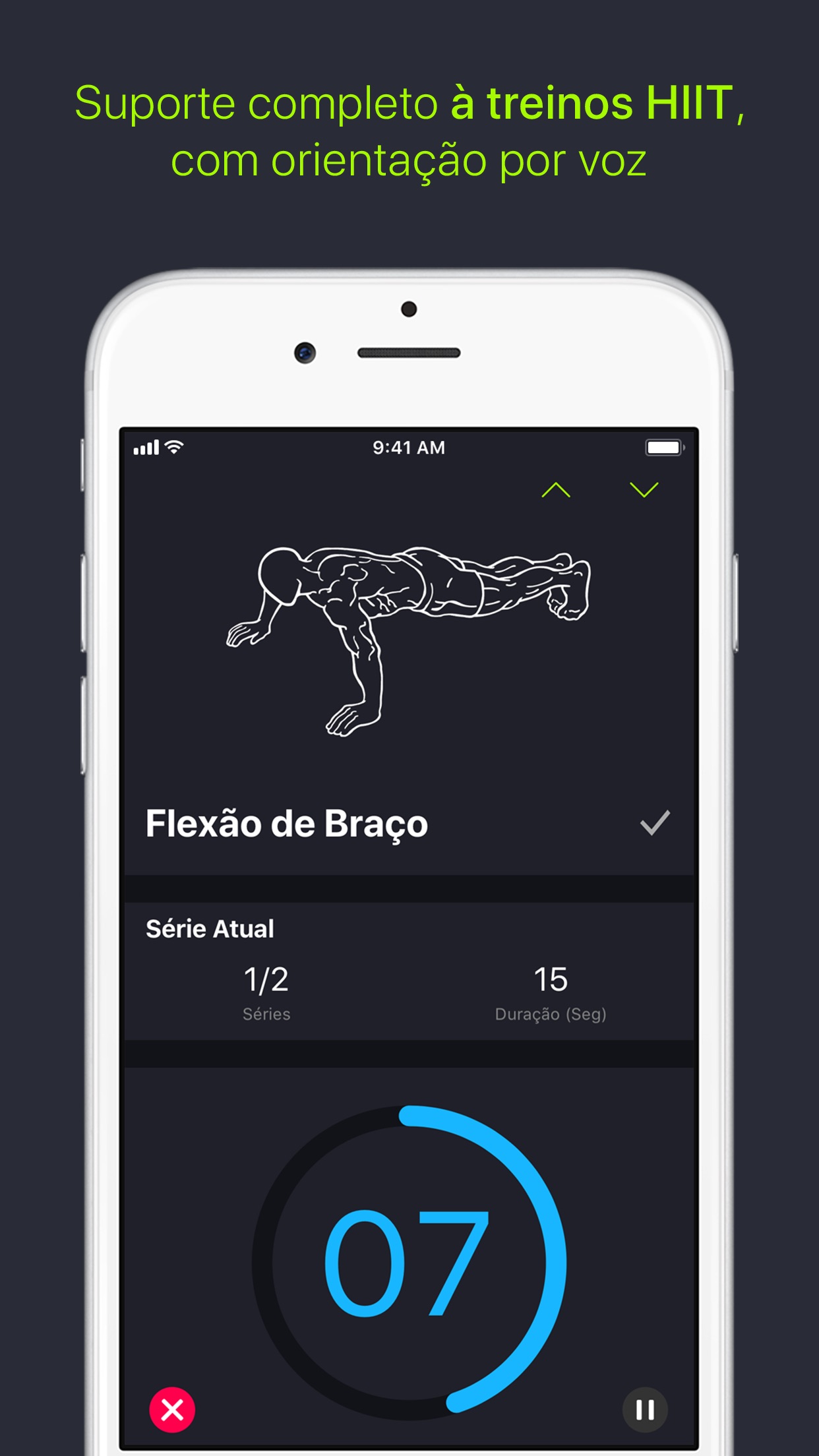 Screenshot do app SmartGym: com Treinos em Casa