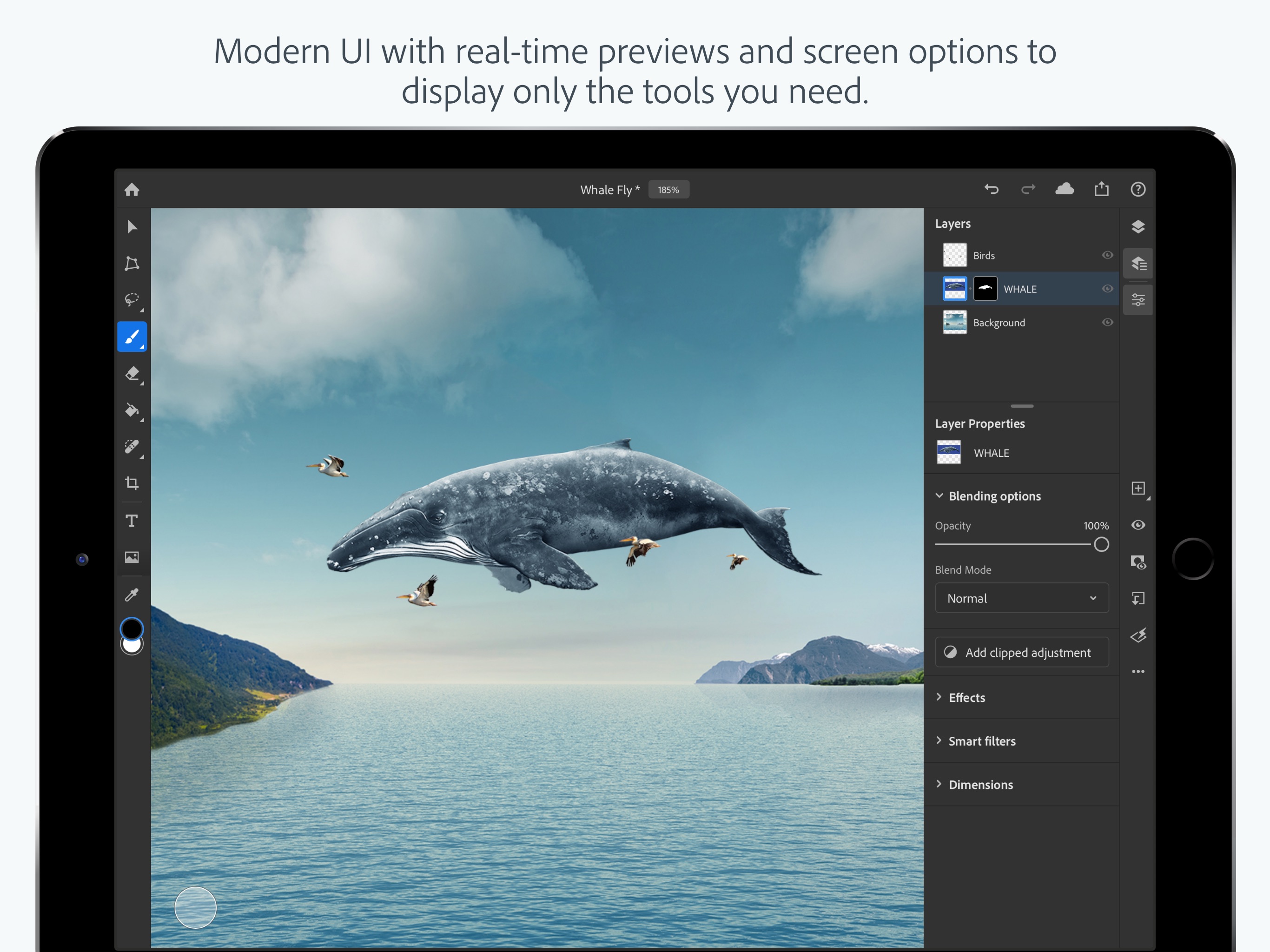 Screenshot do app Adobe Photoshop
