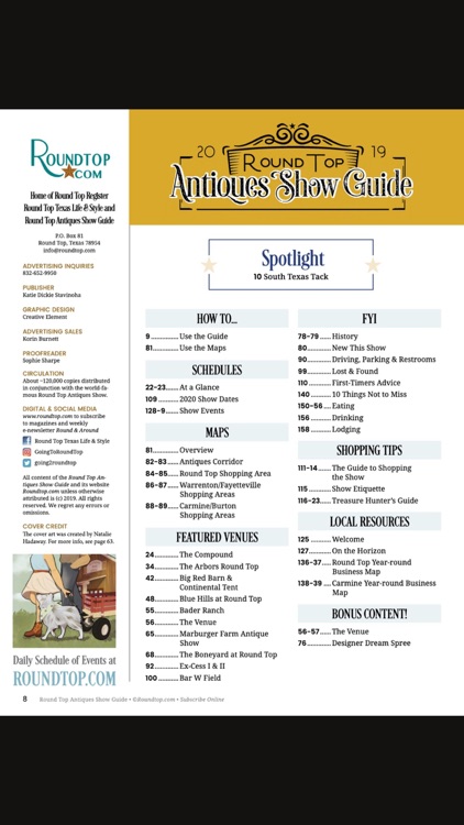 Round Top Antiques Show Guide